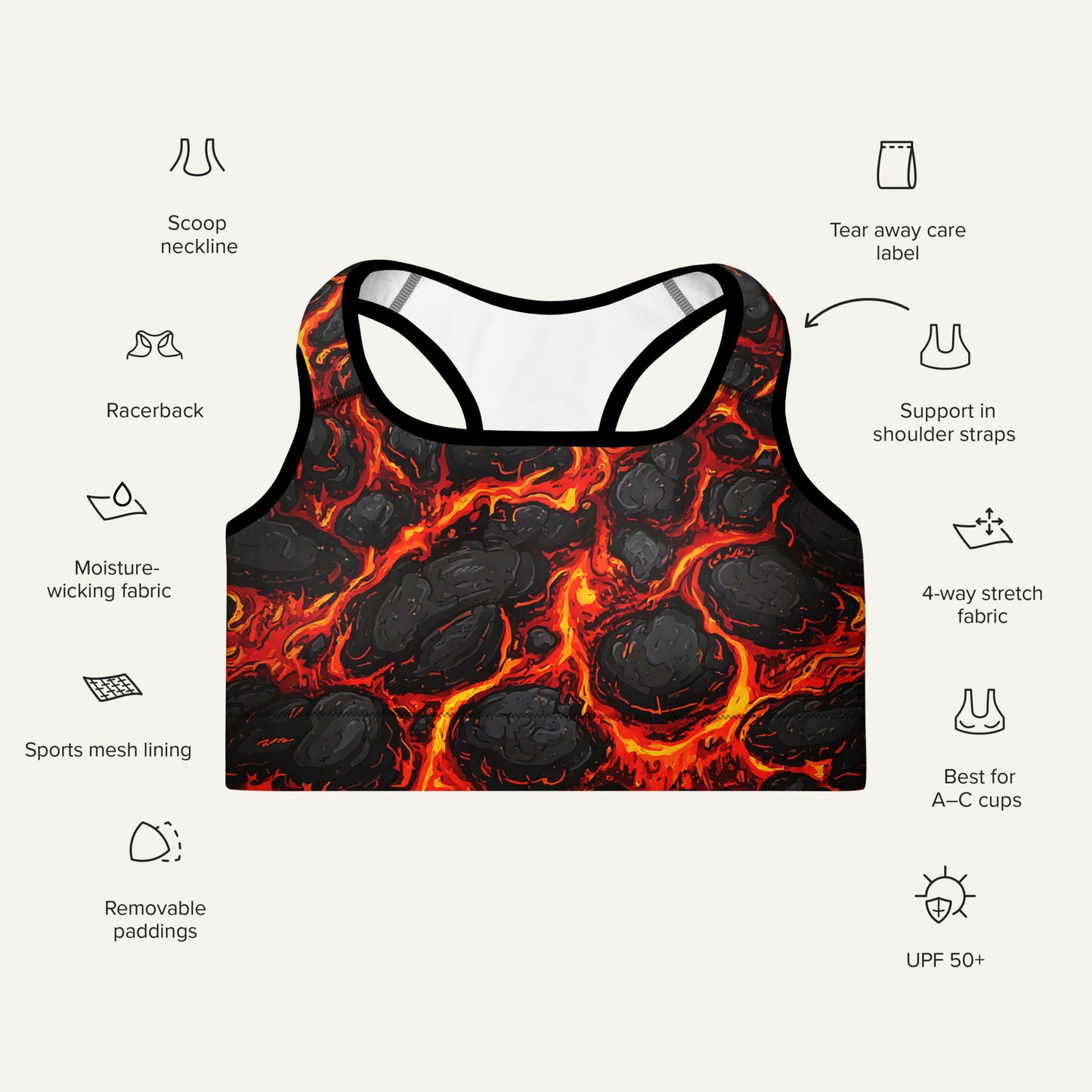 Lava Flow Padded Sports Bra