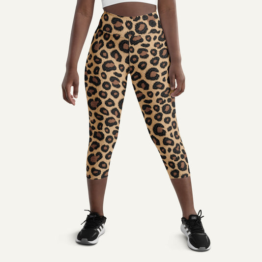 Leopard Print High-Waisted Capri Leggings