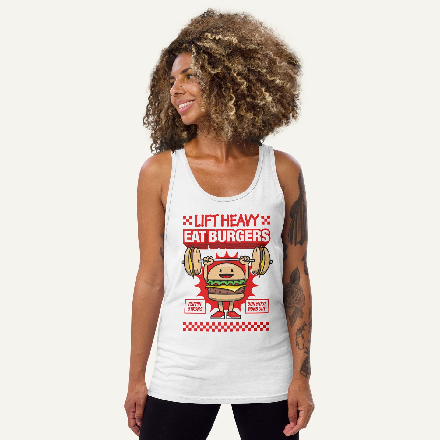 Lift Heavy Eat Burgers Tank Top