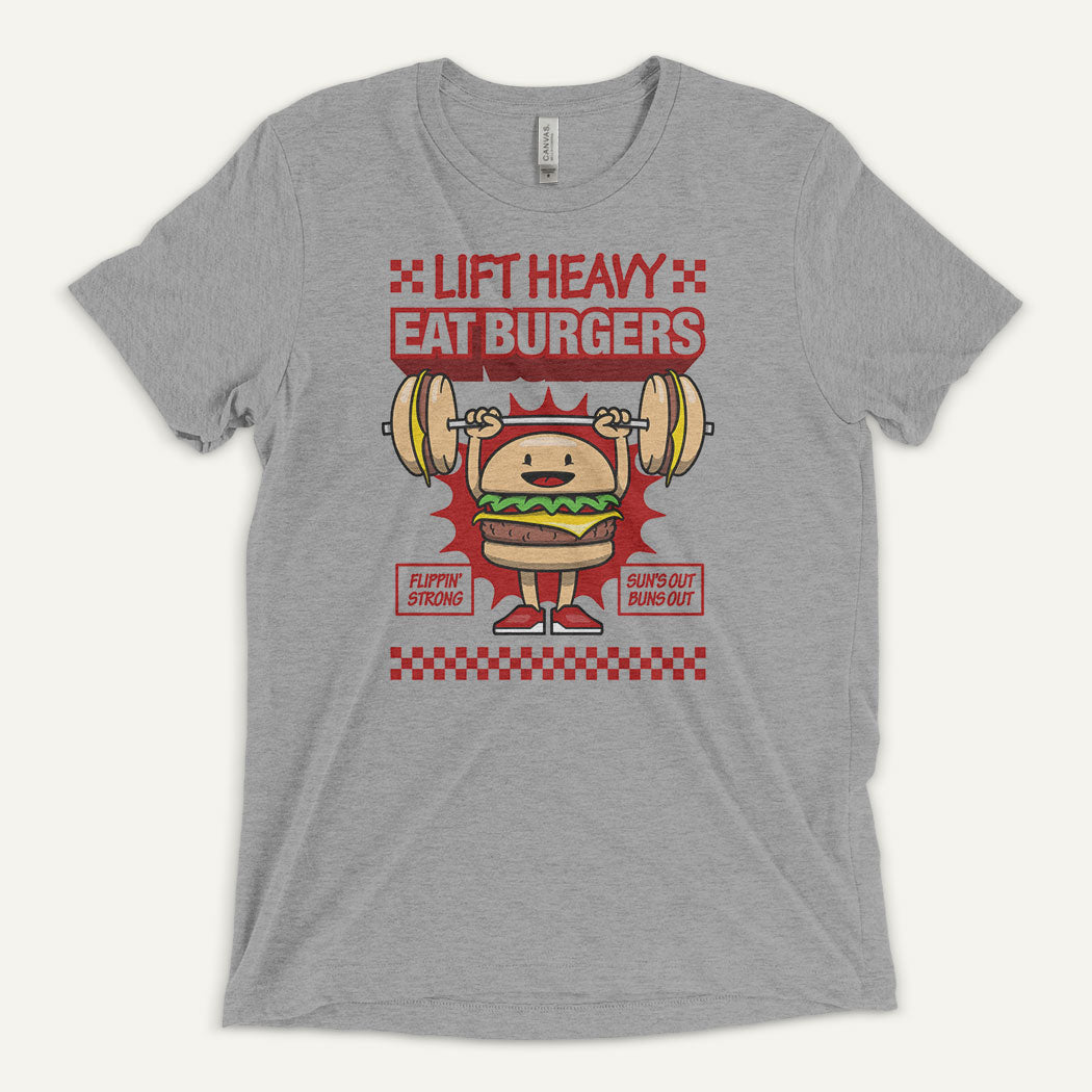 Lift Heavy Eat Burgers Men’s Triblend T-Shirt