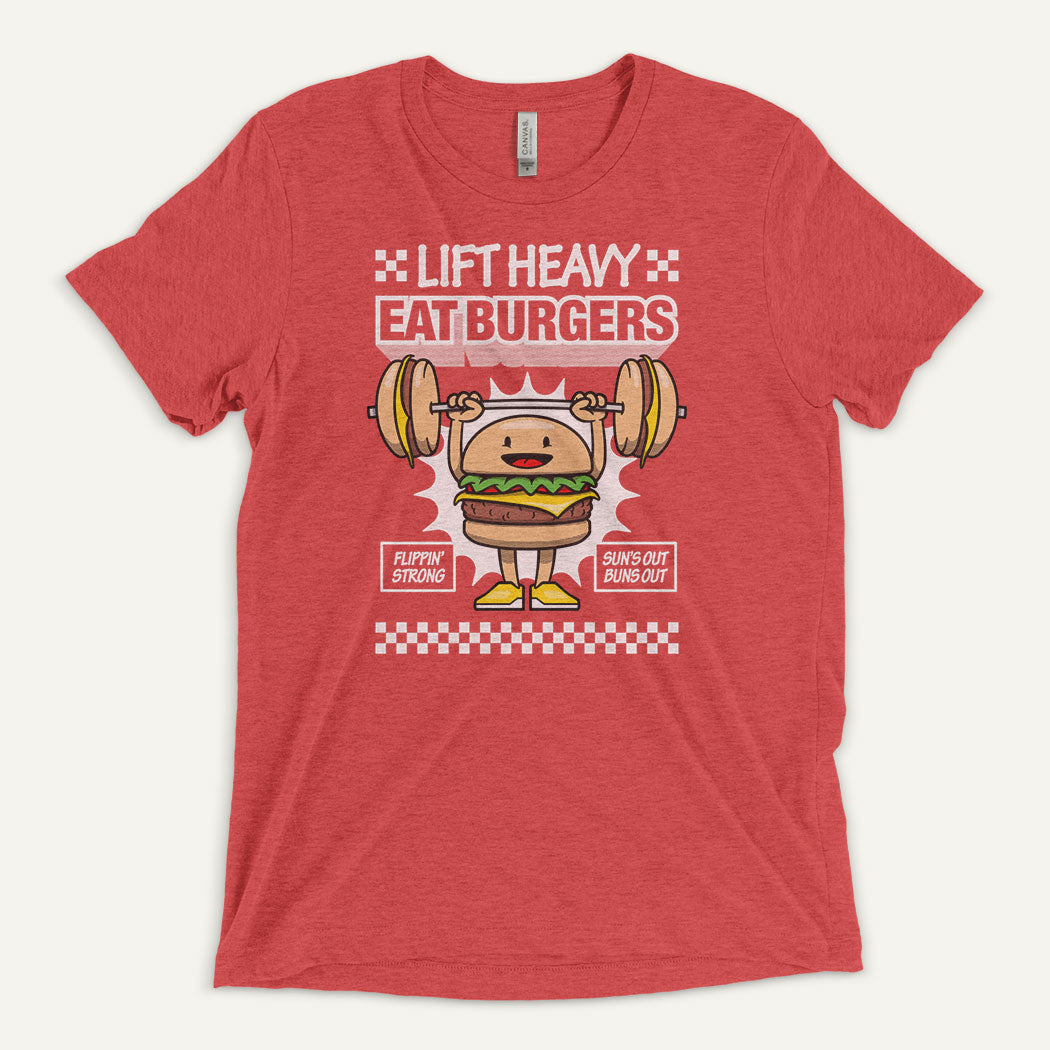 Lift Heavy Eat Burgers Men’s Triblend T-Shirt