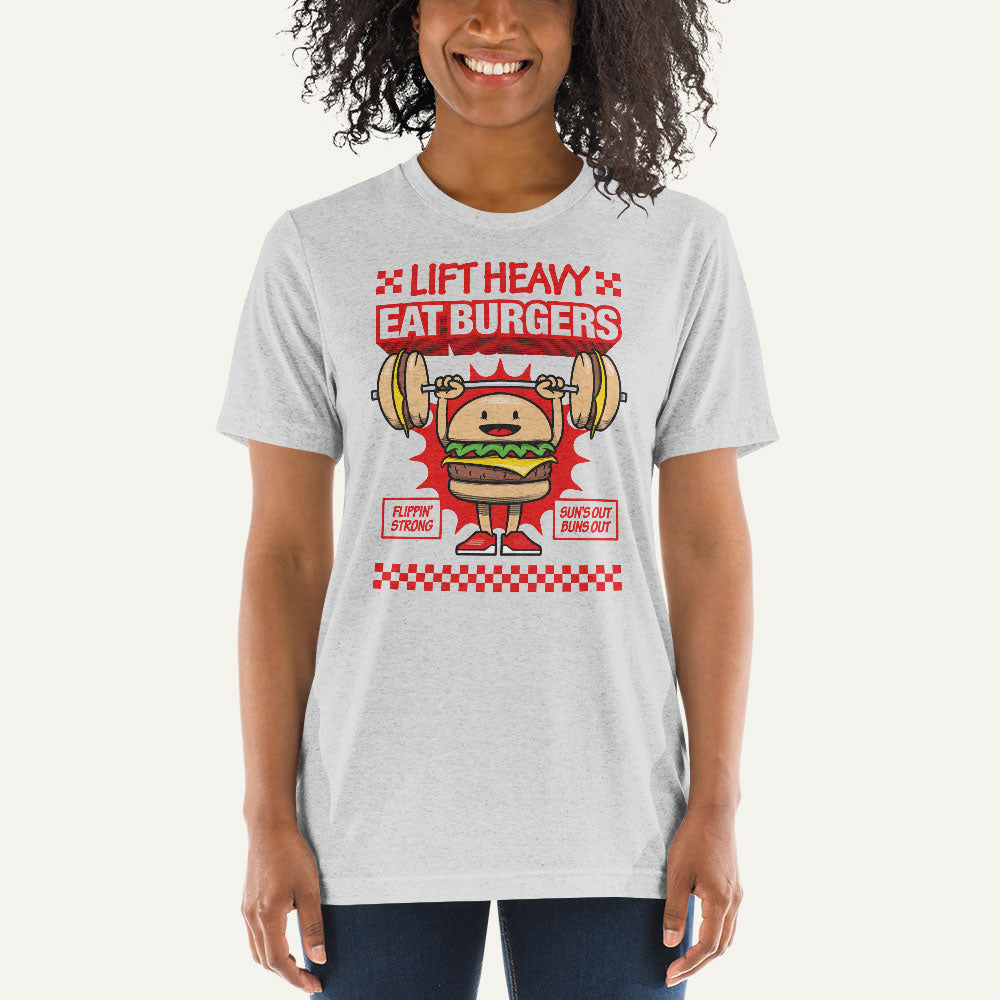 Lift Heavy Eat Burgers Triblend T-Shirt