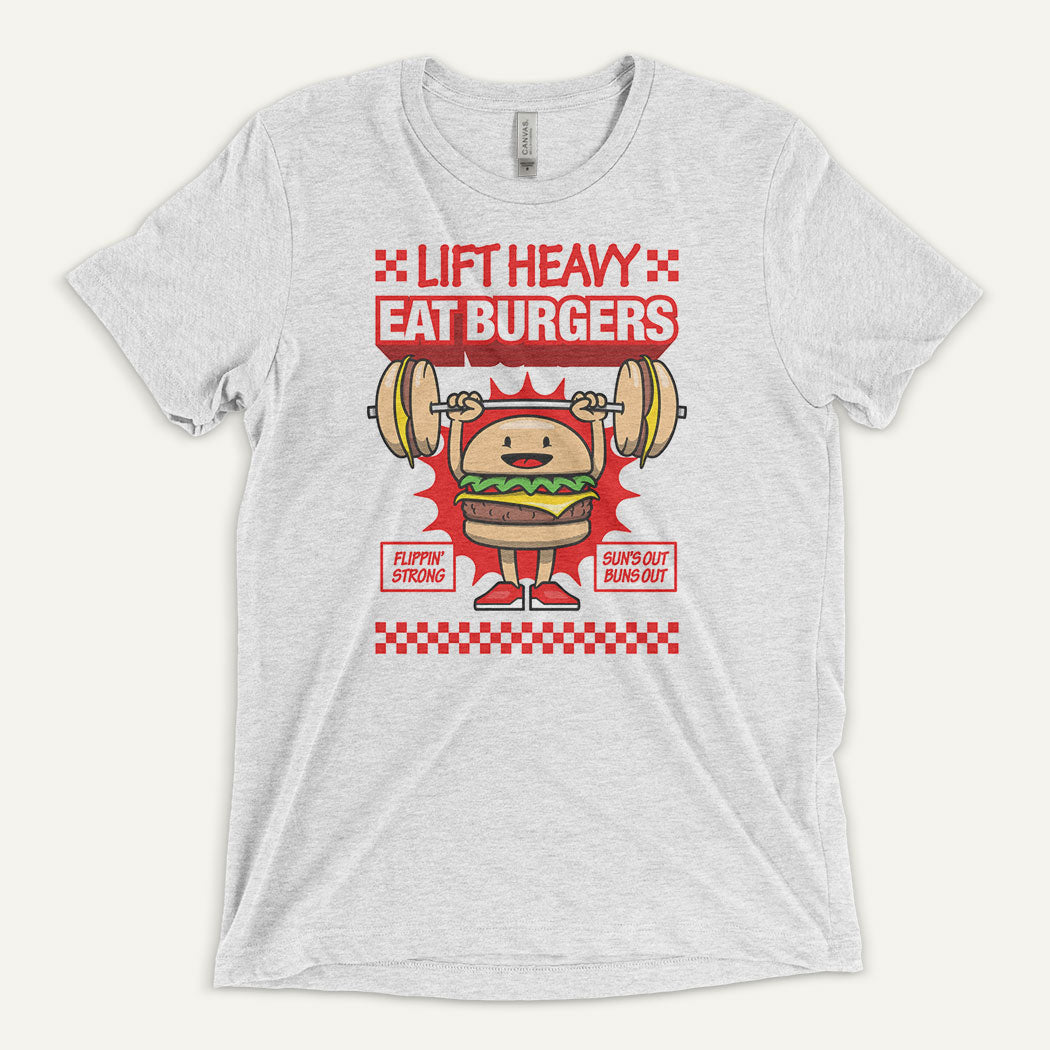 Lift Heavy Eat Burgers Men’s Triblend T-Shirt