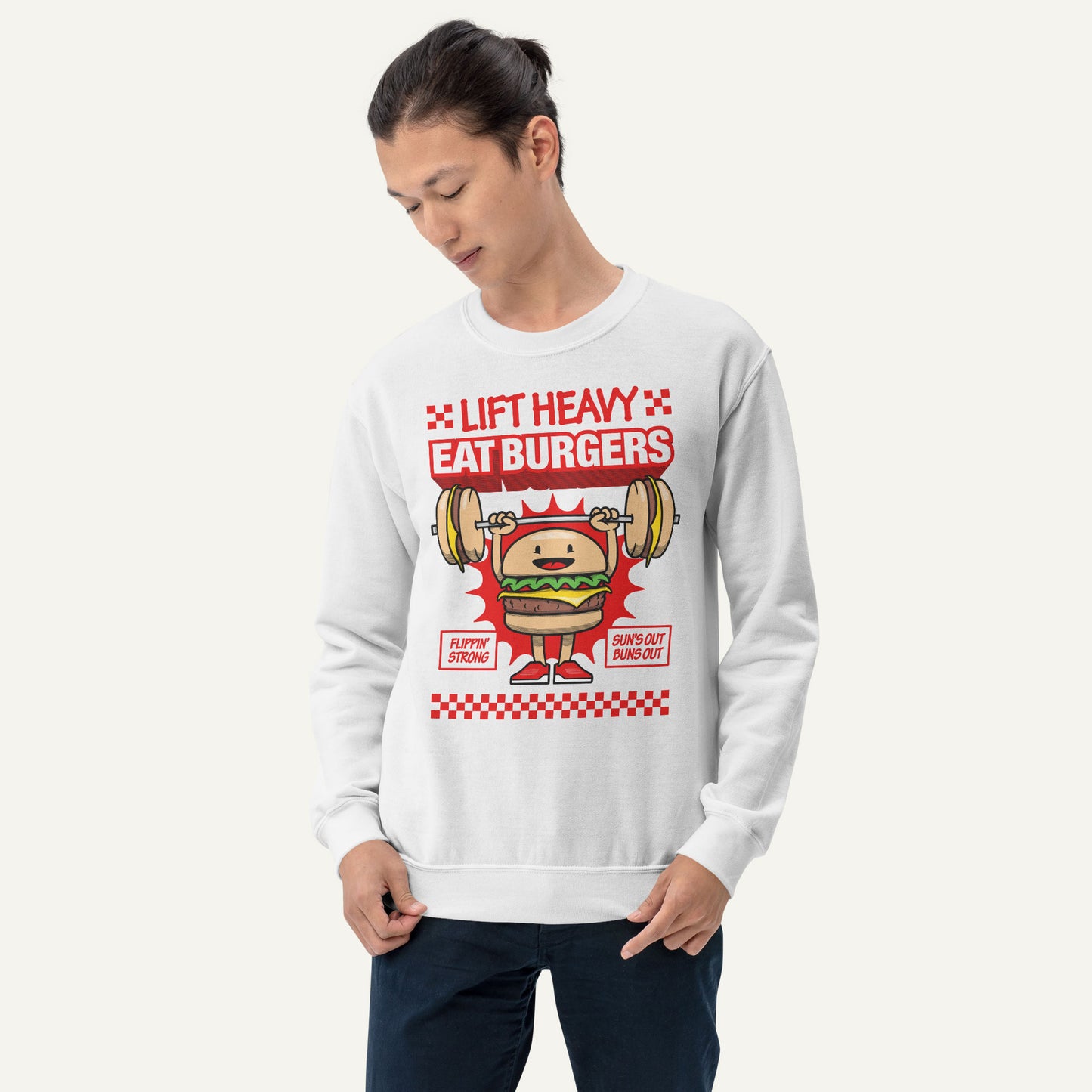 Lift Heavy Eat Burgers Sweatshirt