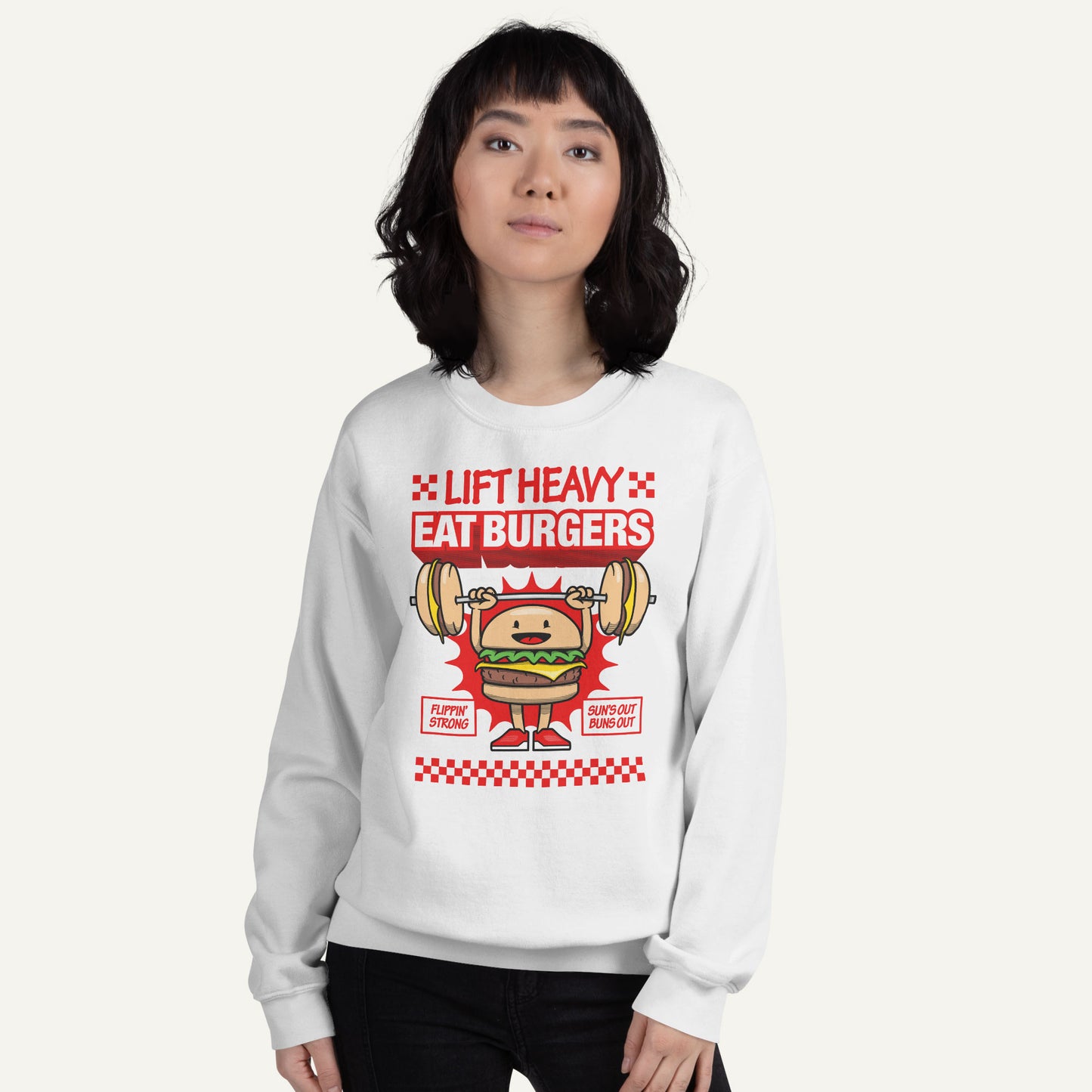 Lift Heavy Eat Burgers Sweatshirt