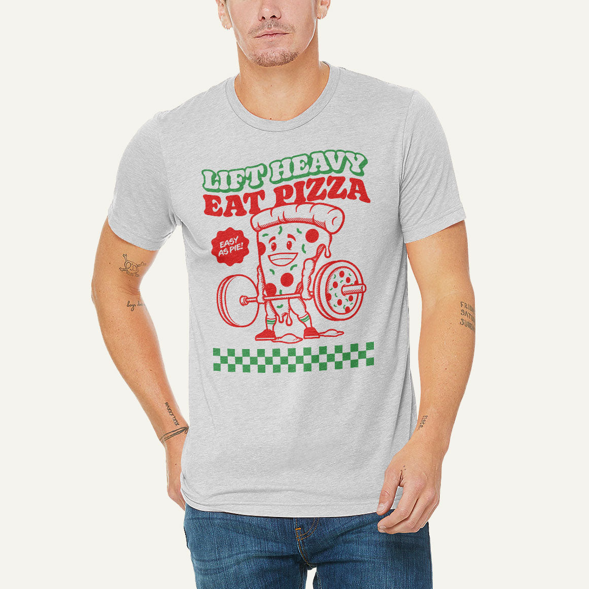 Lift Heavy Eat Pizza Men’s Triblend T-Shirt