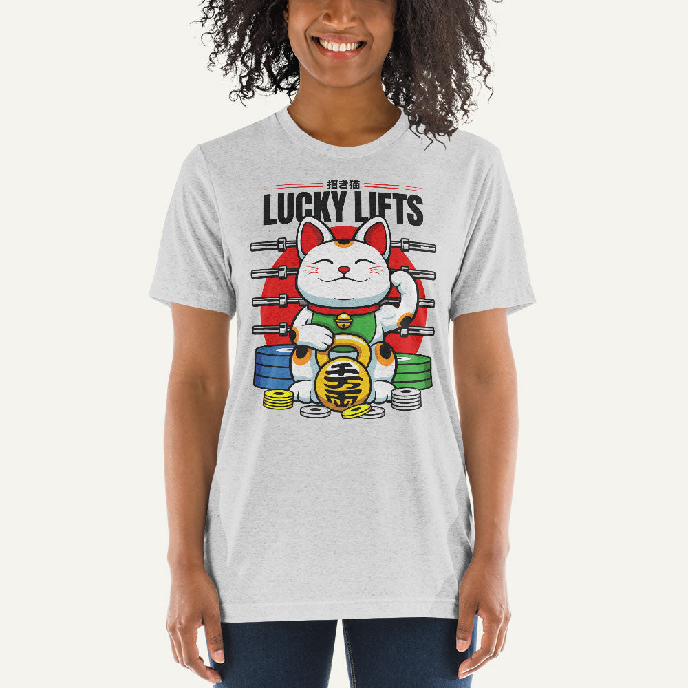 Lucky Cat Lucky Lifts Men’s Triblend T-Shirt