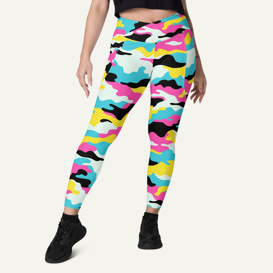 Miami Pop Camo Crossover Pocket Leggings