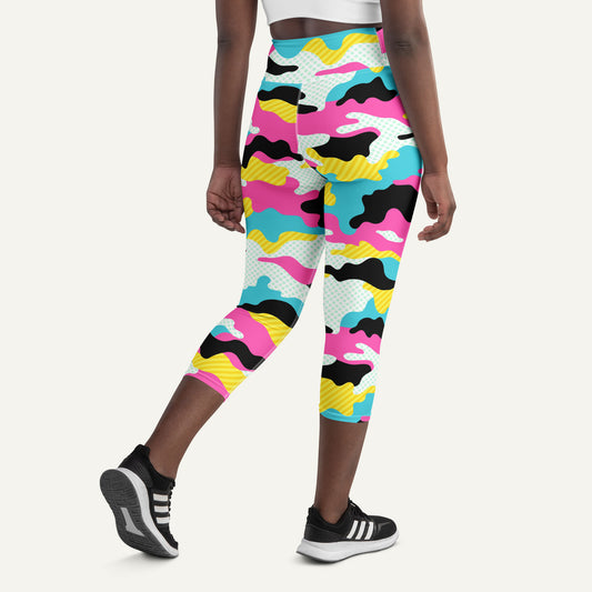 Miami Pop Camo High-Waisted Capri Leggings