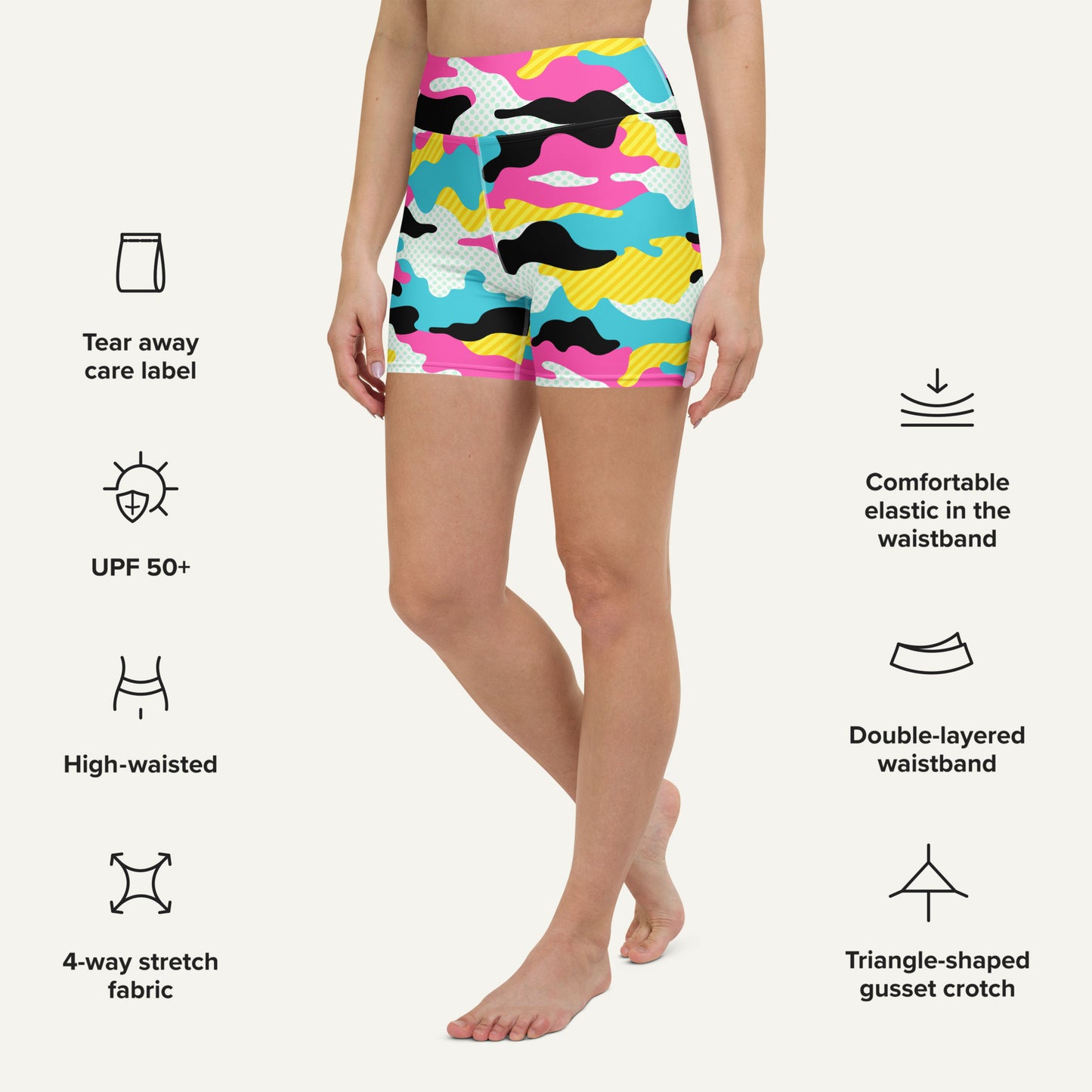 Miami Pop Camo High-Waisted Shorts