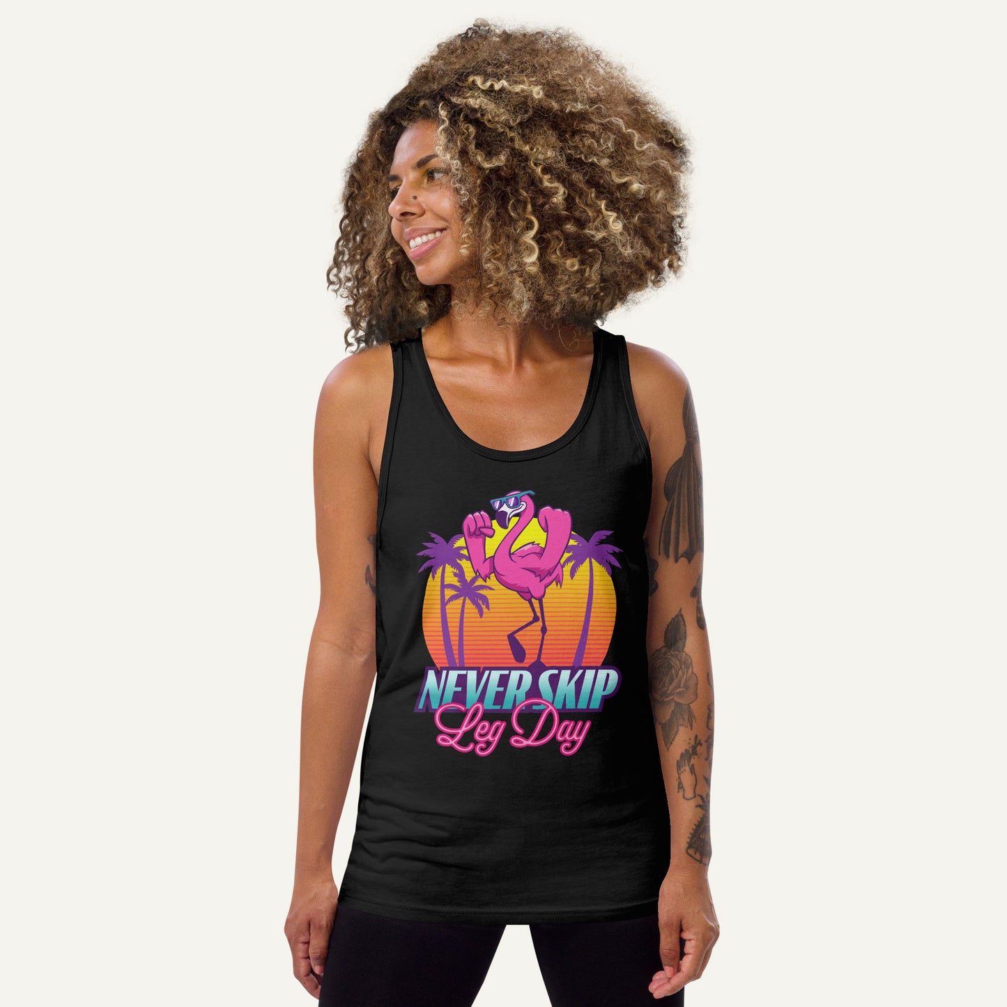 Never Skip Leg Day Flamingo Tank Top