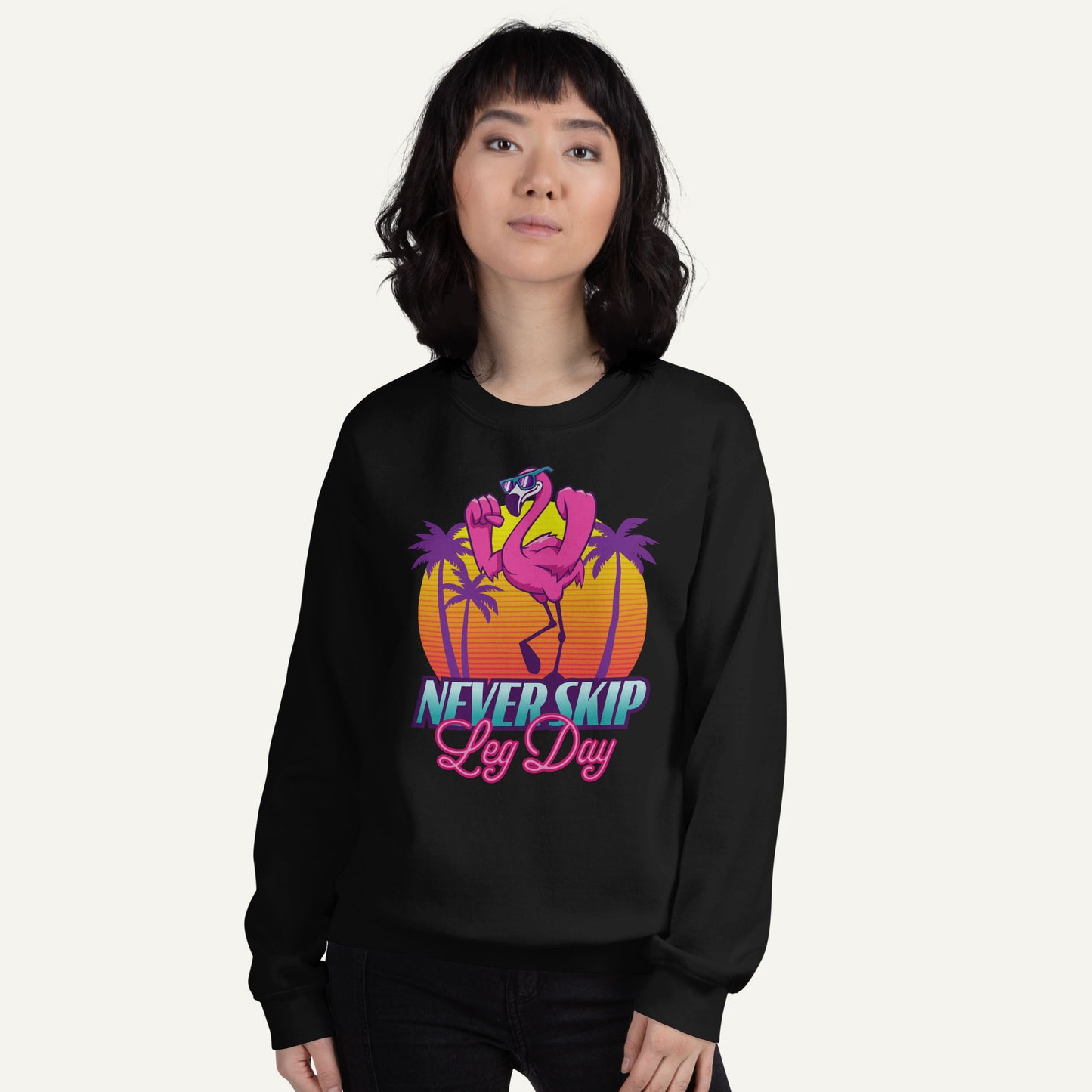 Never Skip Leg Day Flamingo Sweatshirt