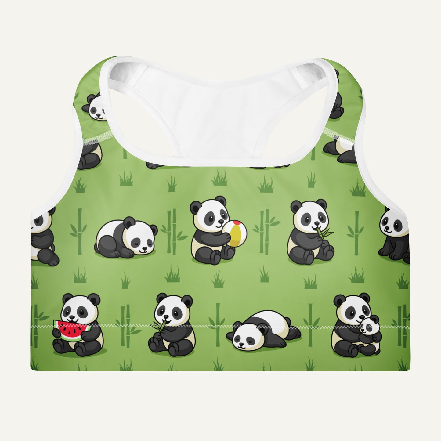 Panda Party Padded Sports Bra
