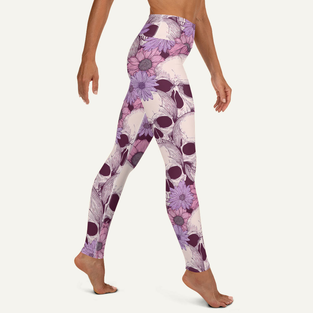 Pastel Floral Skulls High-Waisted Shorts