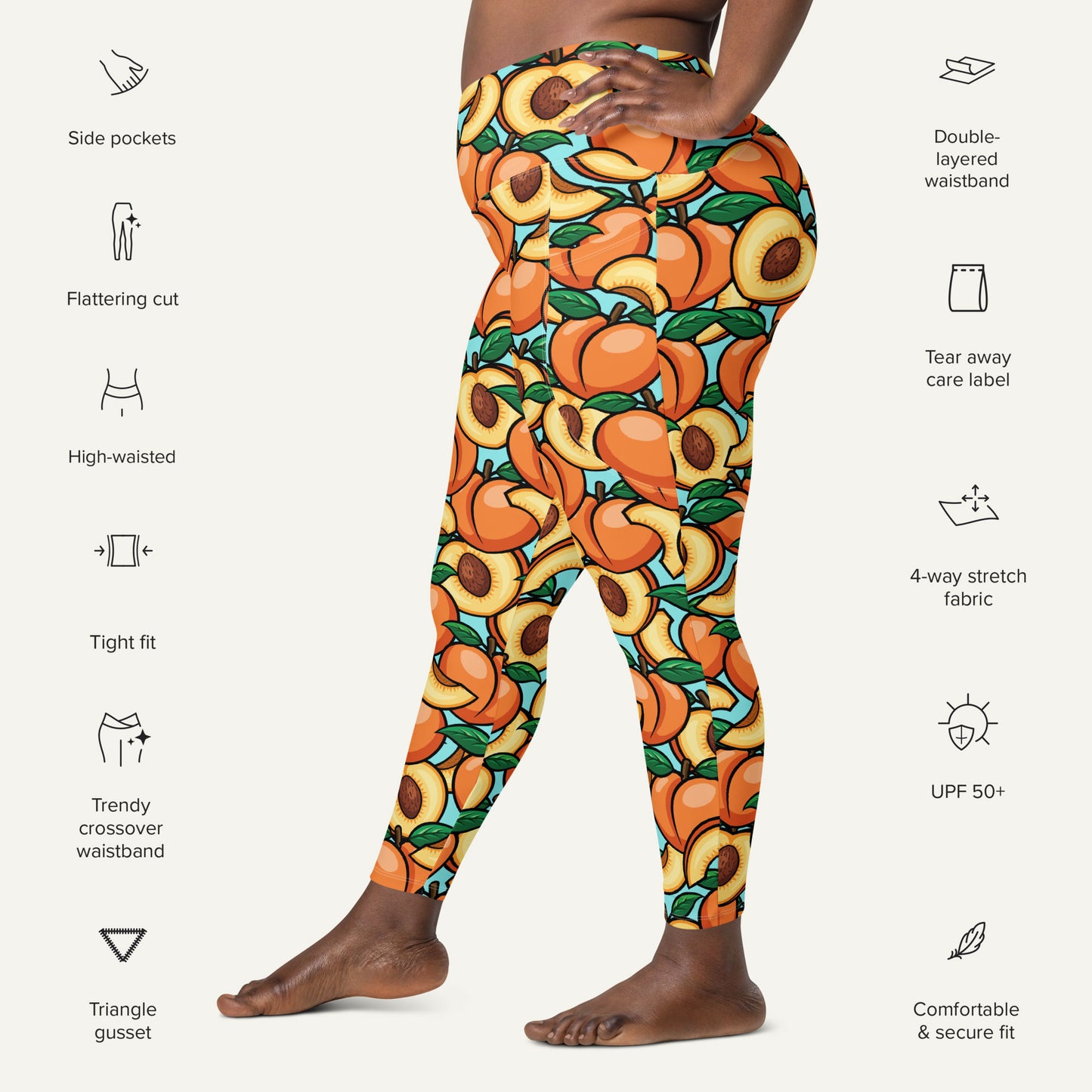 Peaches Crossover Leggings With Pockets
