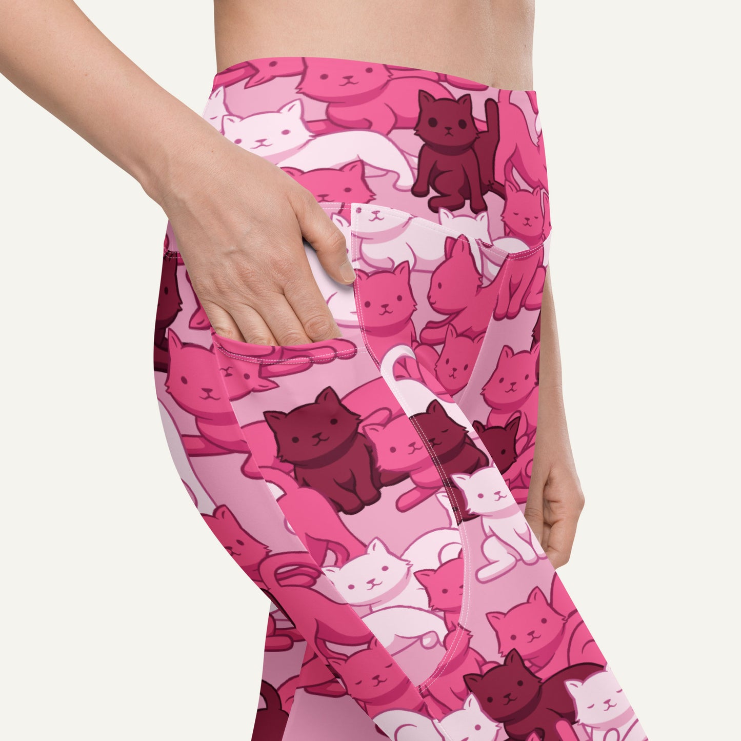 Pink Camo Cat Pocket Leggings