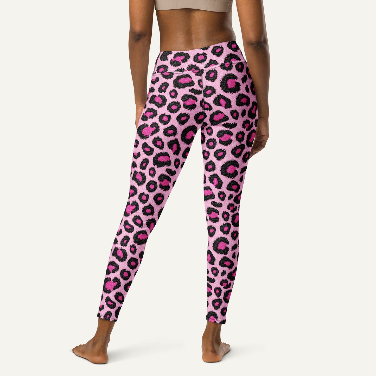 Pink Leopard Print High-Waisted Leggings