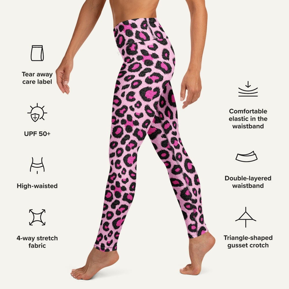 Pink Leopard Print High-Waisted Leggings