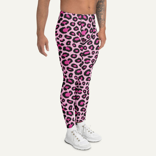 Pink Leopard Print Men’s Leggings