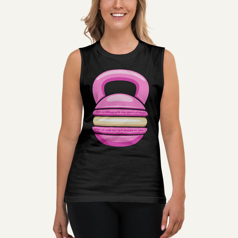 Pink Macaron Kettlebell Design Men’s Muscle Tank