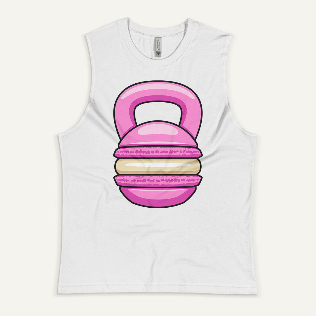 Pink Macaron Kettlebell Design Men’s Muscle Tank