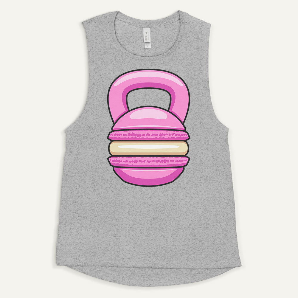 Pink Macaron Kettlebell Design Women’s Muscle Tank