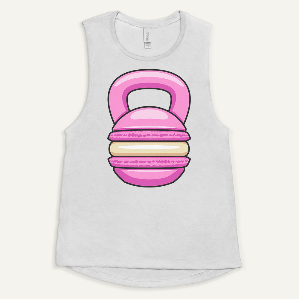 Pink Macaron Kettlebell Design Women’s Muscle Tank
