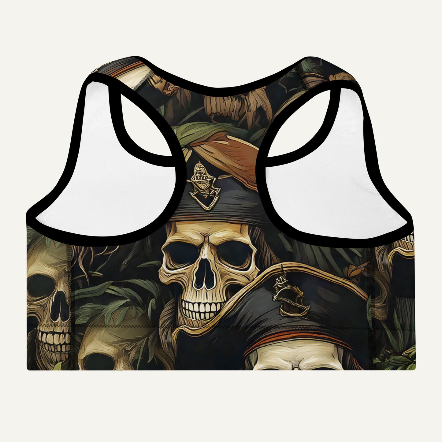 Pirate Skulls Padded Sports Bra