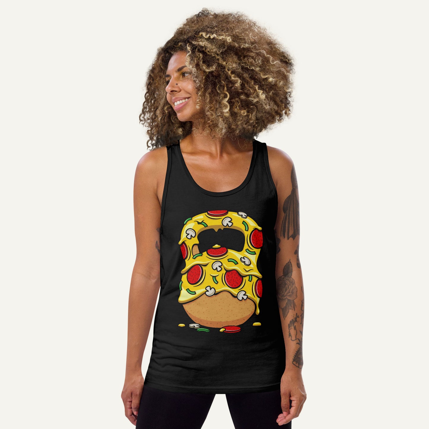 Pizza Kettlebell Design Tank Top