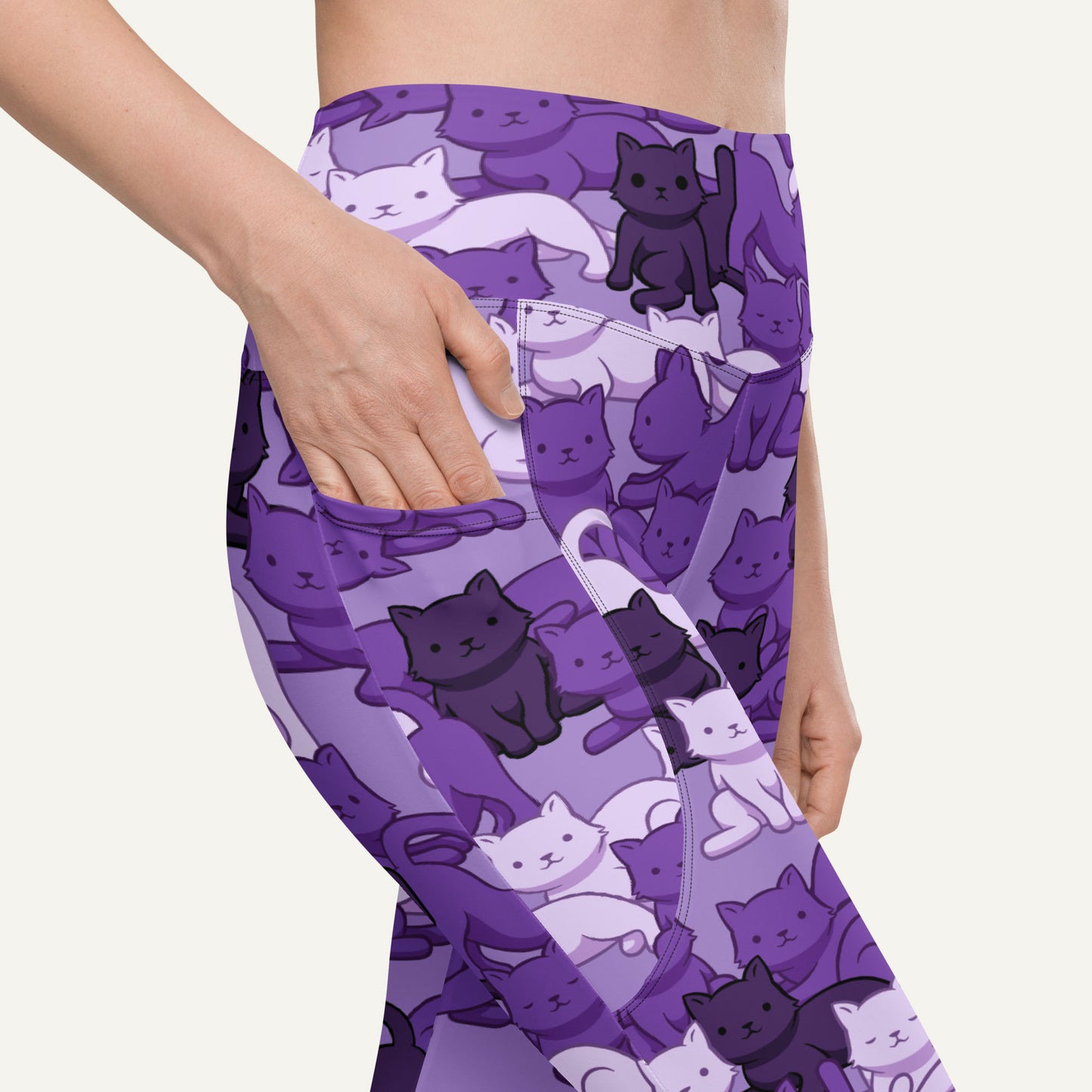 Purple Camo Cat Pocket Leggings