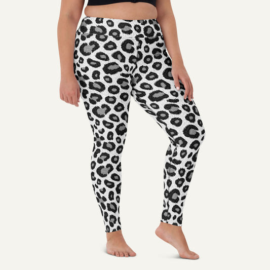 Snow Leopard Print High-Waisted Leggings