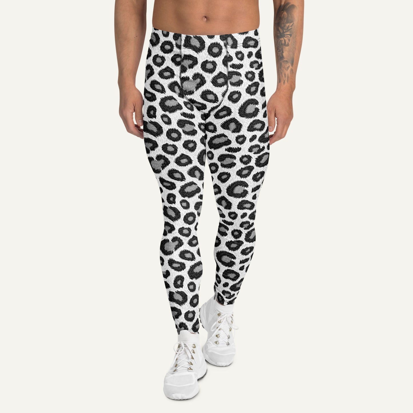 Snow Leopard Print Men’s Leggings