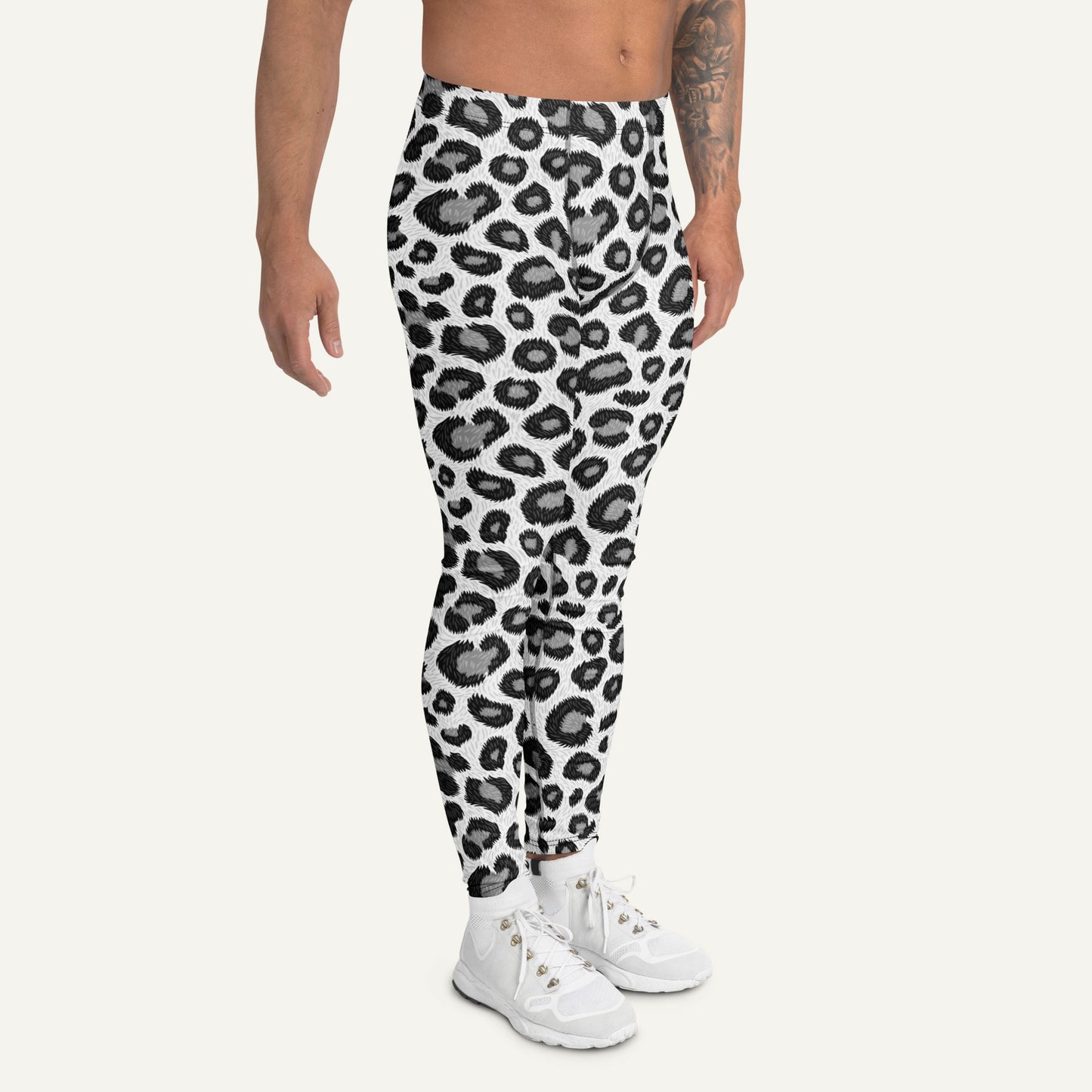 Snow Leopard Print Men’s Leggings