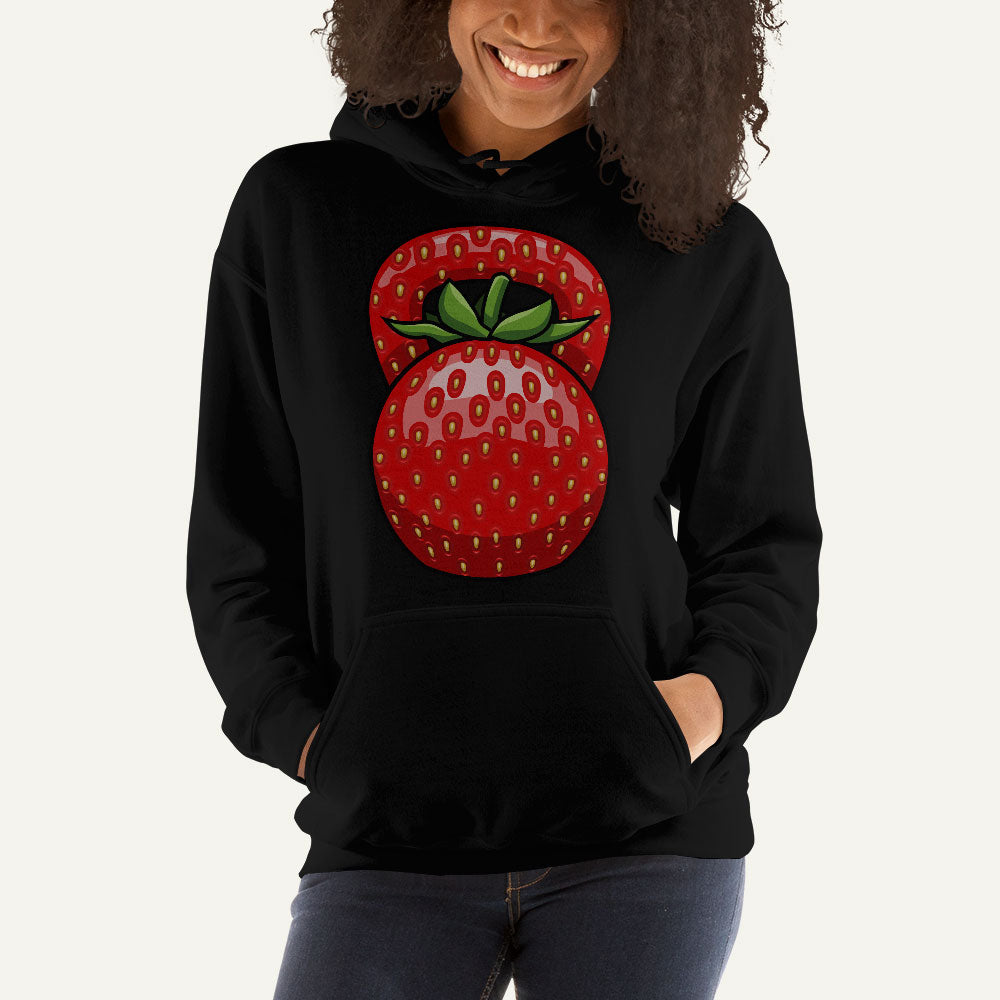 Strawberry Kettlebell Design Pullover Hoodie