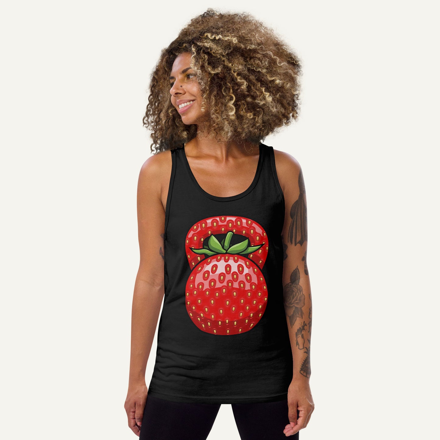 Strawberry Kettlebell Design Tank Top