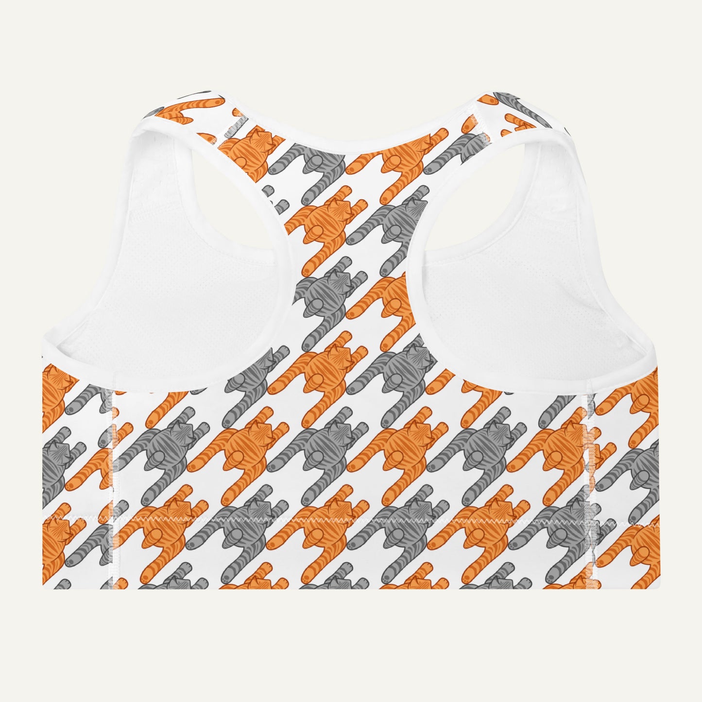 Tabby Cats Houndstooth Padded Sports Bra
