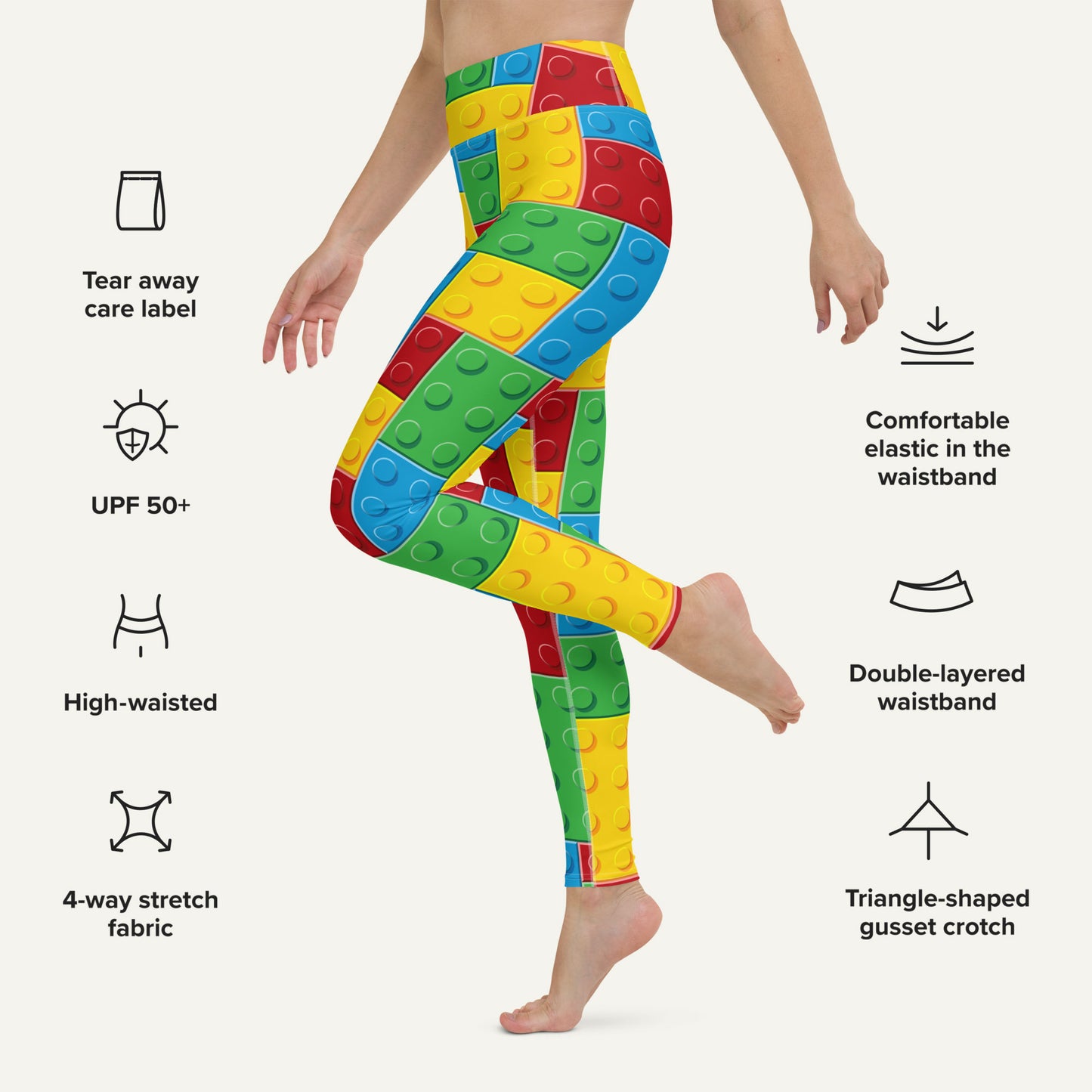 Toy Building Blocks High-Waisted Leggings
