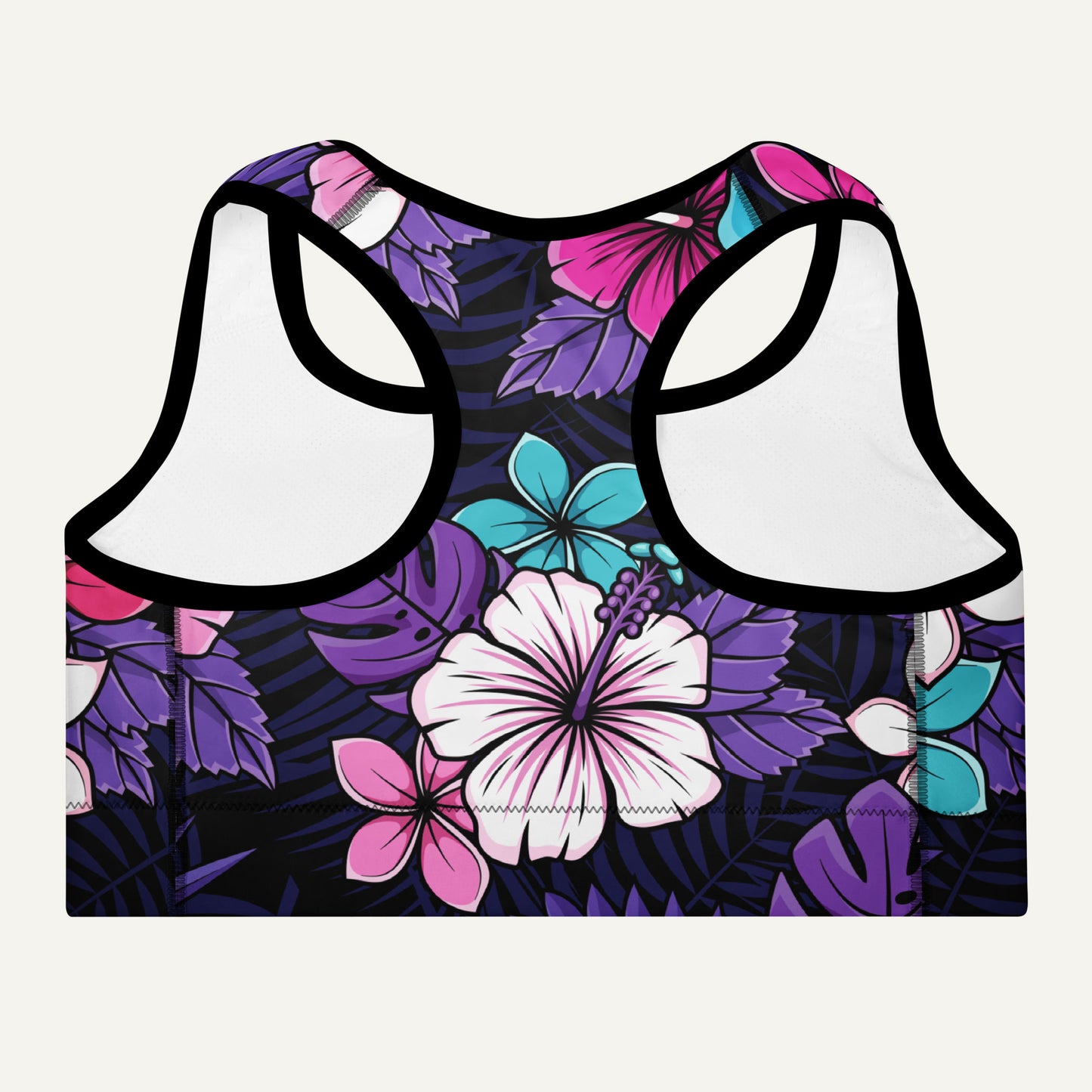Cyberpunk Tropical Florals Padded Sports Bra