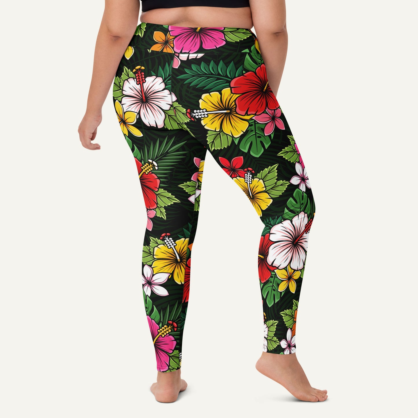 Tropical Florals High-Waisted Leggings