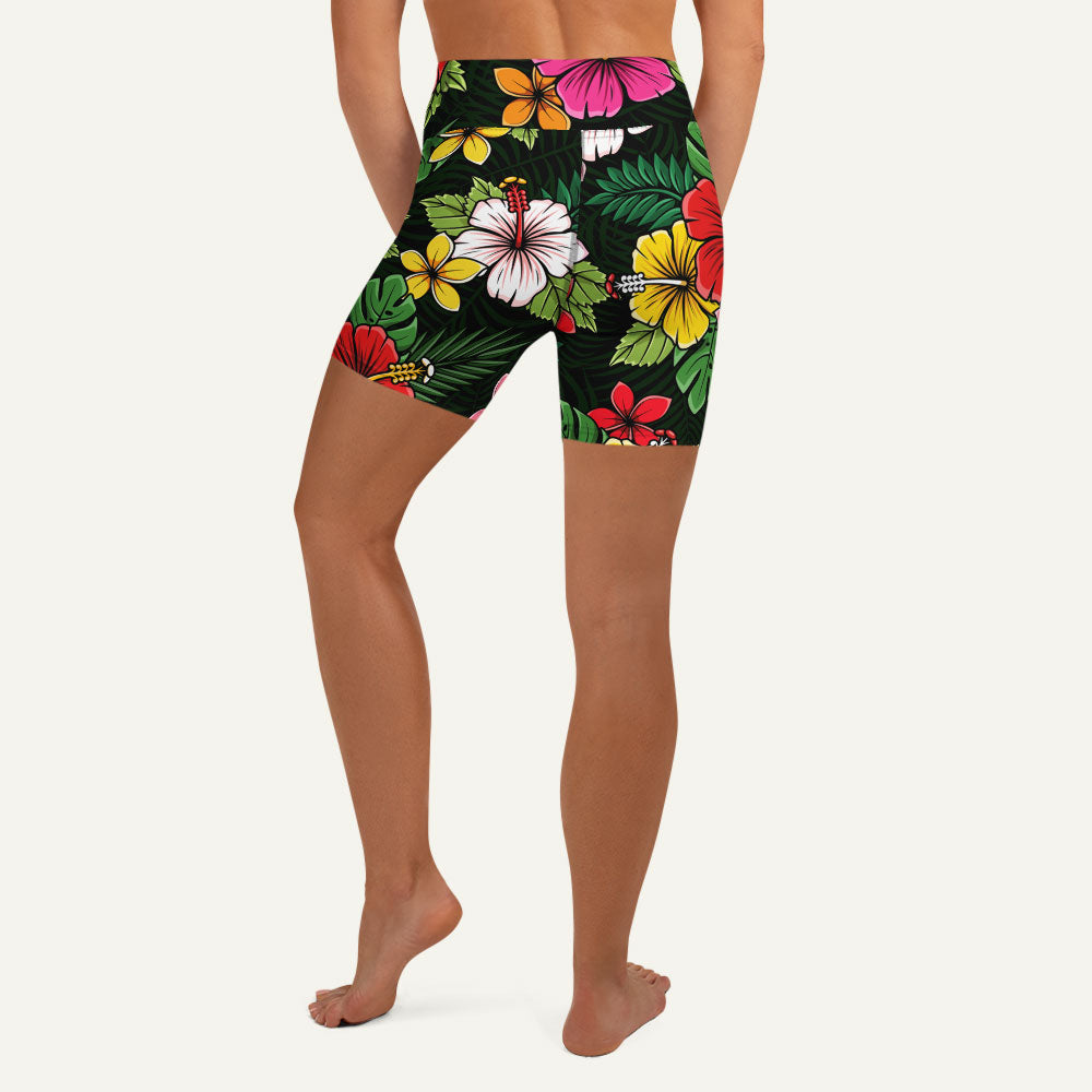 Tropical Florals High-Waisted Shorts