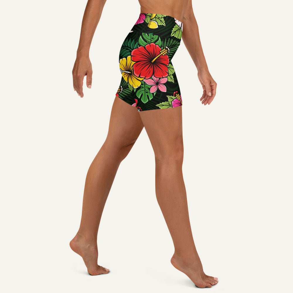 Tropical Florals High-Waisted Shorts