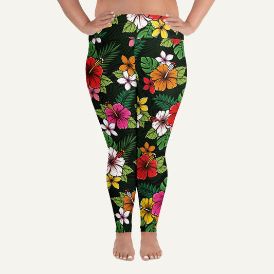 Tropical Florals Plus Size Leggings