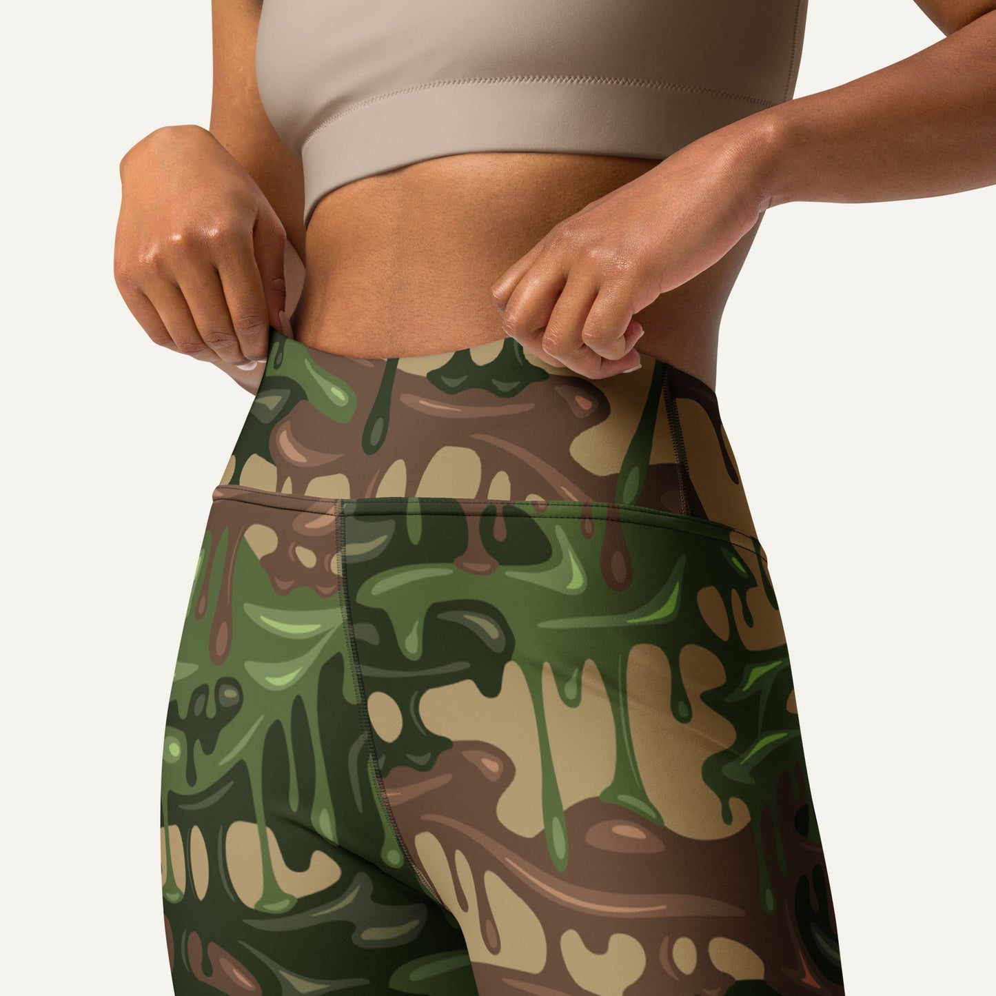 Woodland Camouflage Drip High-Waisted Leggings