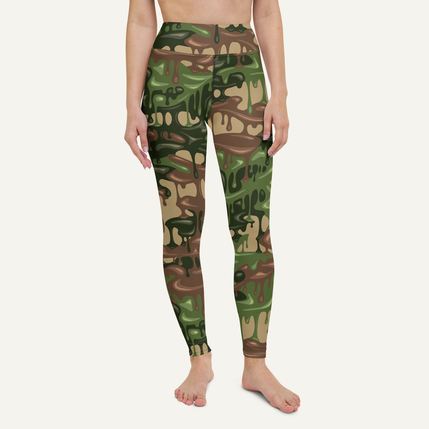 Woodland Drip Camo High-Waisted Leggings