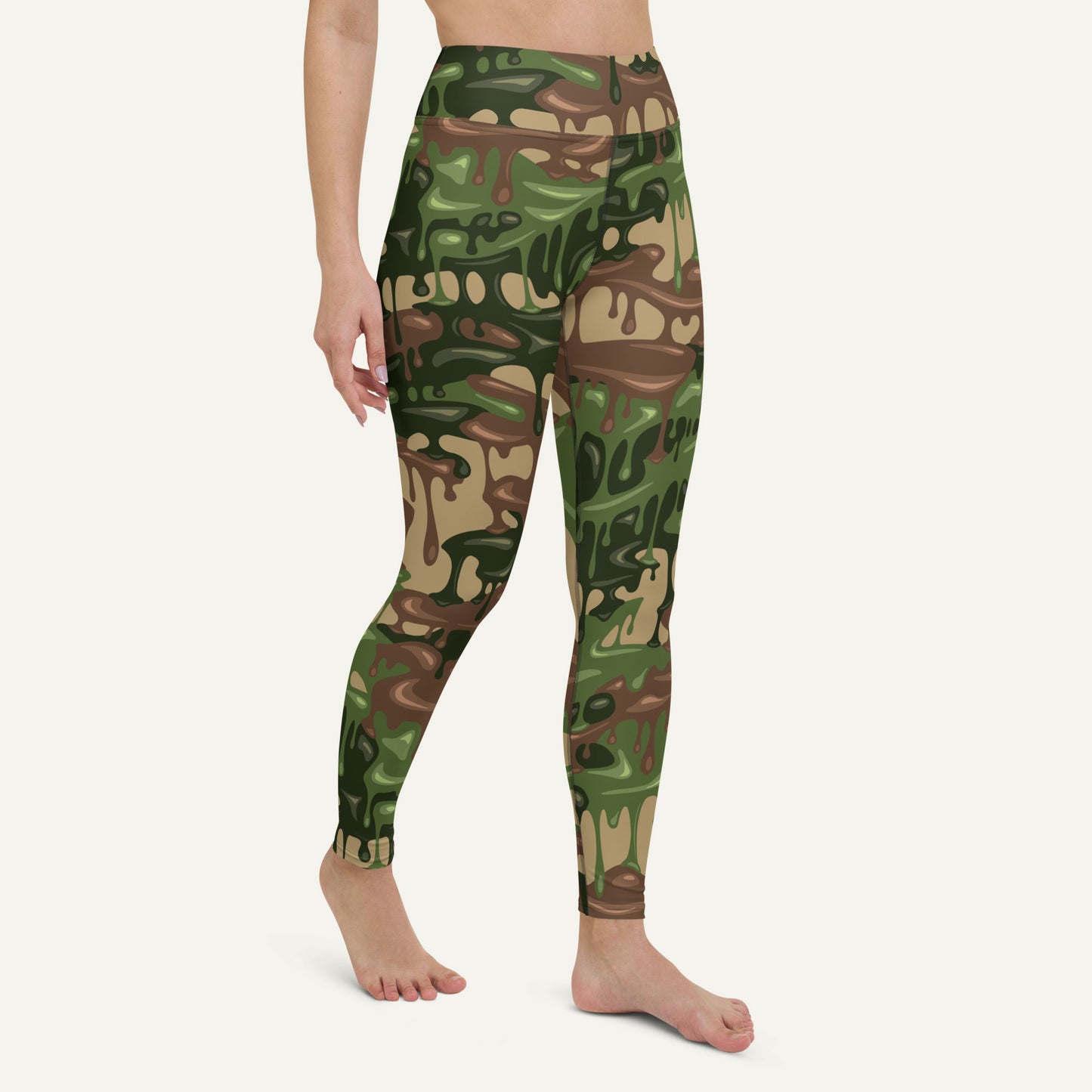 Woodland Camouflage Drip High-Waisted Leggings