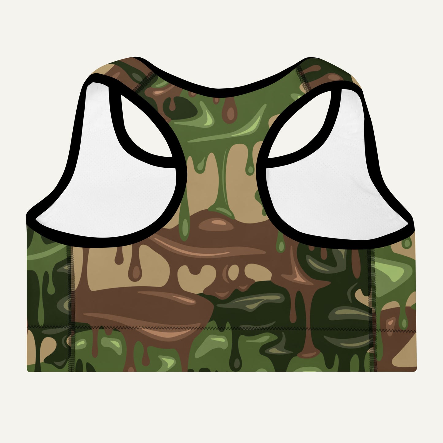 Woodland Camouflage Drip Padded Sports Bra