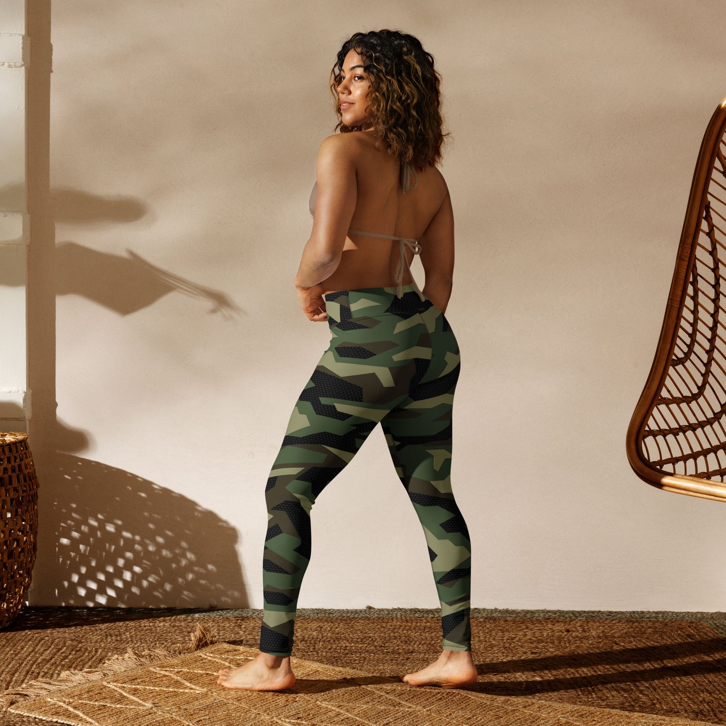 Woodland Geometric Camo High-Waisted Leggings - Ministry of Sweat