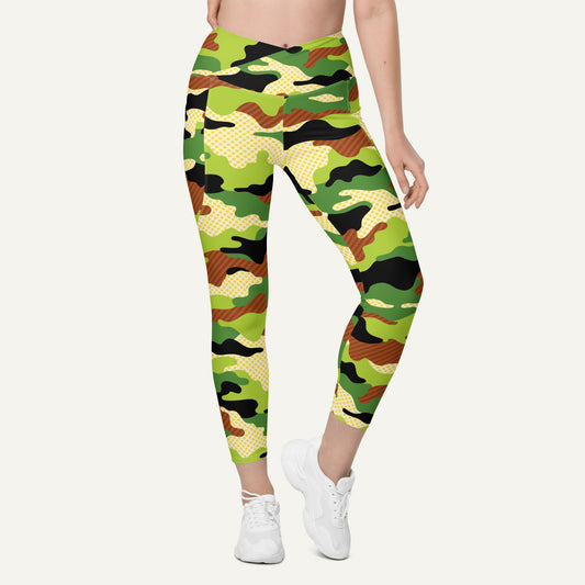 Woodland Pop Camo Crossover Pocket Leggings