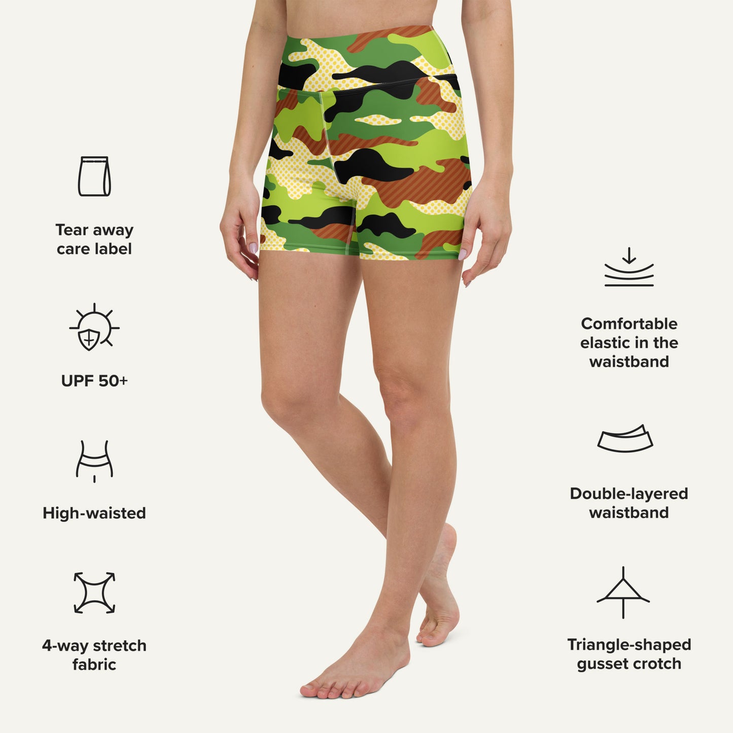 Woodland Pop Camo High-Waisted Shorts