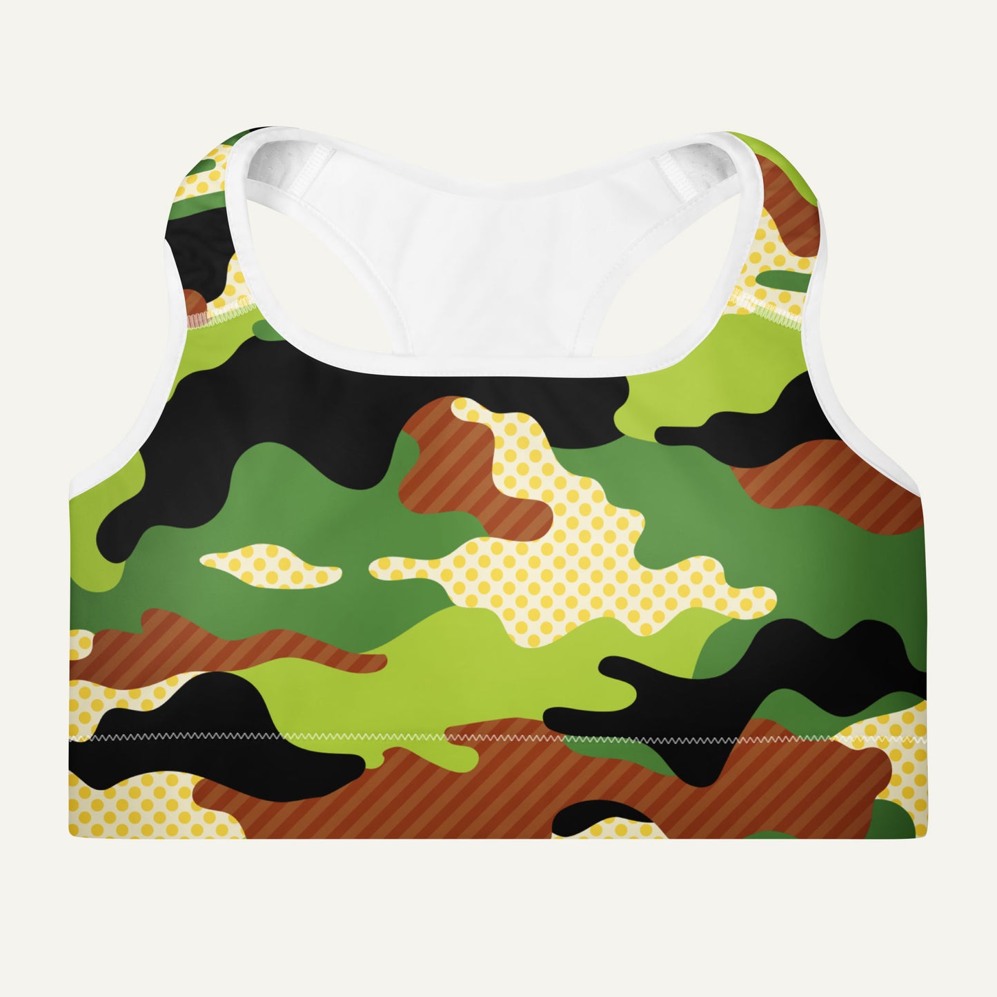 Woodland Pop Camo Padded Sports Bra